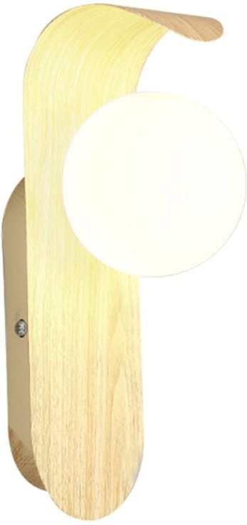 Minimalistische Nachttisch-Wandleuchte, Eisenlampe im nordischen Stil, Holzfarbe