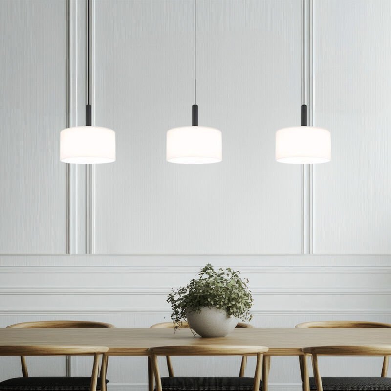 Thumbnail - Globo Lighting - Pendellampe Hängeleuchte Esstischlampe 3 flammig Glas opal led h 150 cm