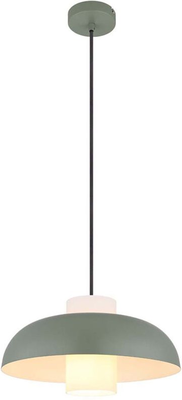 Thumbnail - Hängeleuchte Glas Pendelleuchte grün Esszimmerlampe hängend, Metall opal,1x E27 Fassung, DxH 38x120 cm