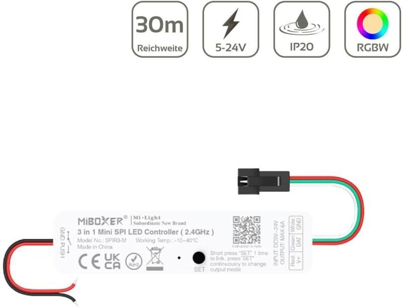 MiBoxer Mini Pixel LED Controller 3in1 SPI 2.4GHz SPIR3M