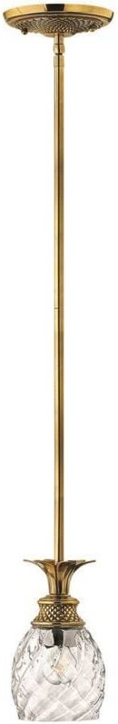 Hängeleuchte Pendelleuchte Esszimmerlampe Ananas Design Messing Glas klar E27