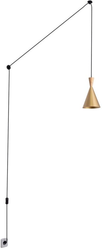 Barcelona Led - Skandi Pendelleuchte "Lima" aus Metall und Holz mit Schalter und