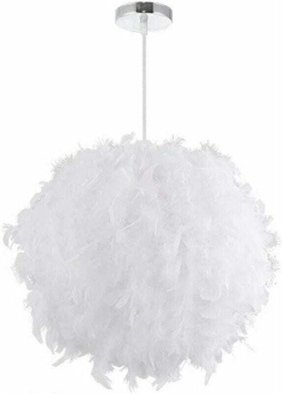 Feder-Pendelleuchter 30 cm E27 40W Weiß, Sunny