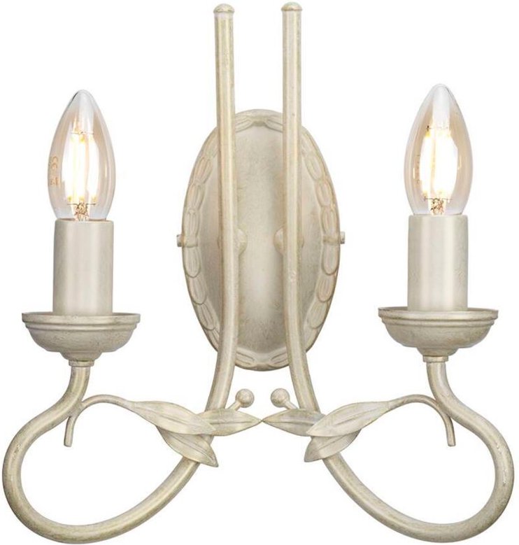 Elstead Olivia - 2 Licht Innenkerze Wandleuchte Gold, Elfenbein, E14