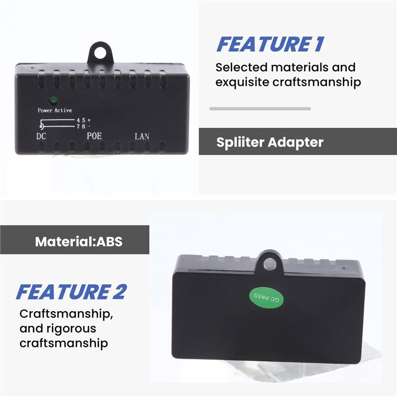 Poe Splitter Poe Injektor Rj45 5,5 Mm X 2,1 Mm Eingang Passiv Poe Injektor Splitter Adapter Anschluss Für Ip Netzwerk Ka...