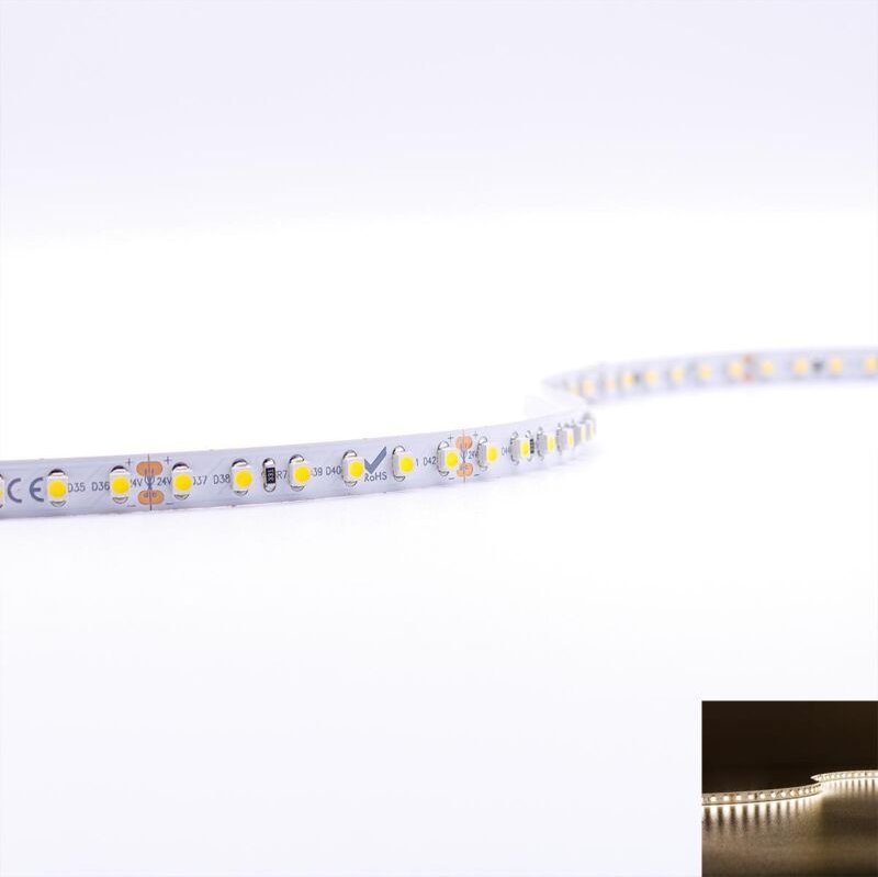 Strip 24V LED Streifen 5M 9,6W/m 120LED/m 8mm - Lichtfarbe: Neutralweiß 4000K - Schutzart: IP20