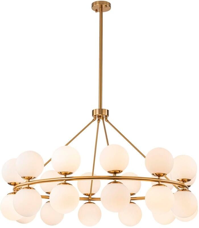 Deckenleuchte aus goldenem Metall und Kristall, 115 x 115 x 65 cm