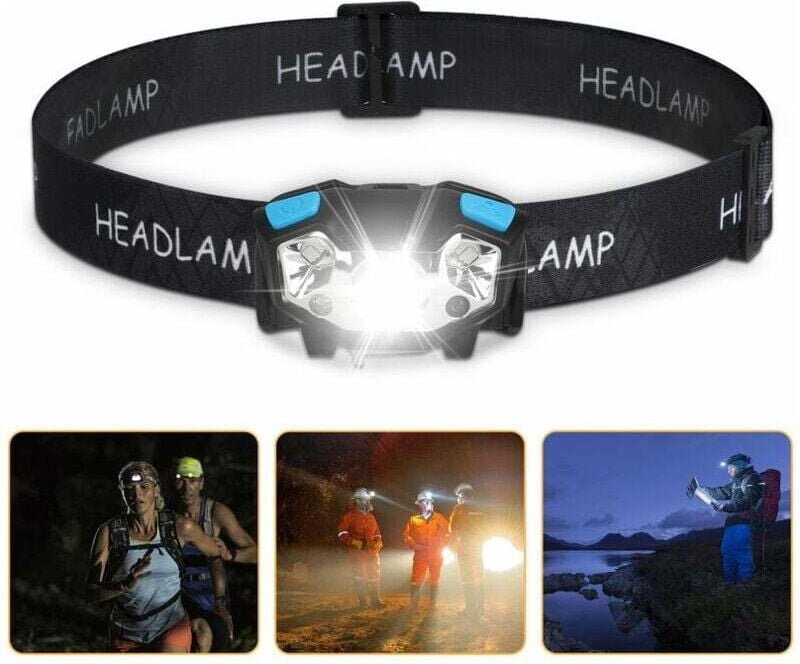 Lampe Frontale LED 5000 Lumen Rechargeable USB Étanche Capteur Mouvement 5 Modes Éclairage