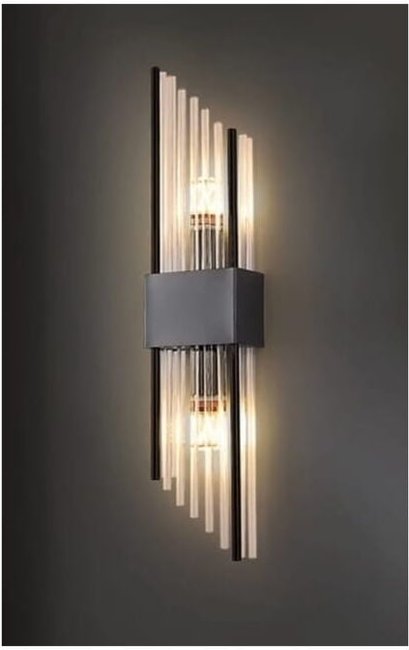 Slash - Große schwarze Kristallwandleuchte 550x120 mm, 2xE14, 40W, Schwarz