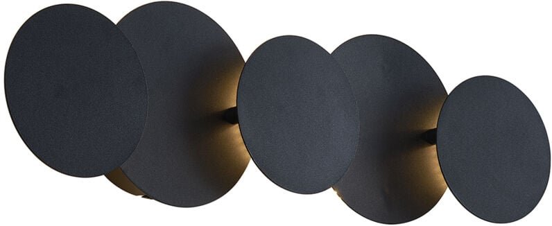 Moderne Wandleuchte Schwarz inkl. led 3-Stufen-Dimmbar 5-Lichter - Sunrise