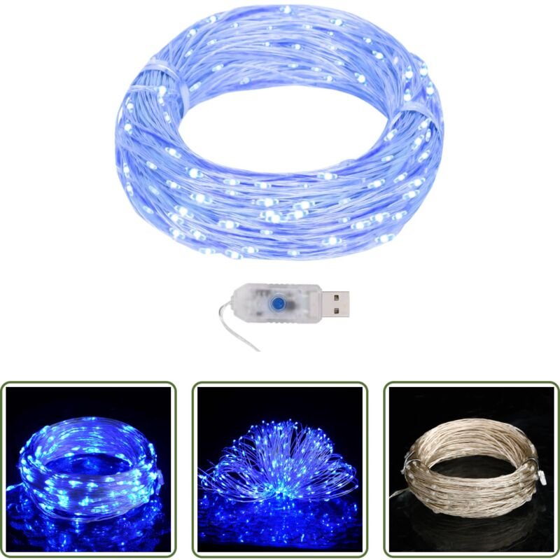 Weihnachtsbeleuchtung - LED-Lichterdraht 40 m 400 LED Blau 8 Funktionen
