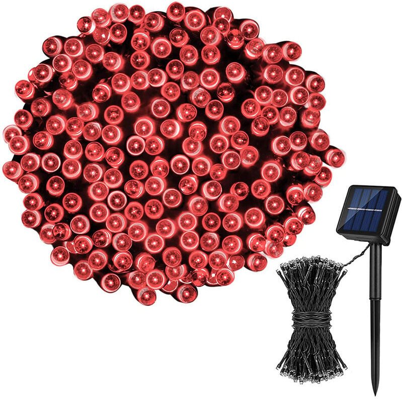 Thumbnail - Solar-Lichterkette für den Außenbereich, 20 m, 200 LEDs, Solar-Lichterkette für den Innenbereich, wasserdicht, 8 Lichtmo...
