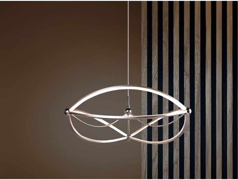 Große led Pendelleuchte charivari Silber matt, ø 62cm