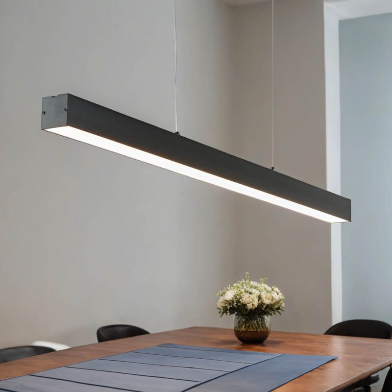 Licht-erlebnisse - led Pendelleuchte Metall 100 cm lang Schwarz 2700 k dimmbar Modern Hängelampe Hängeleuchte