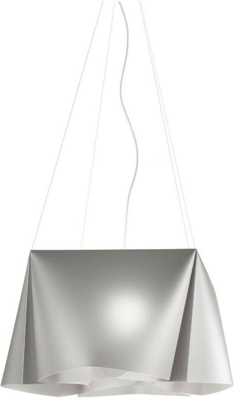 Aufhängung 3 Lichter Silber in verchromtem Metall Cm. 59 x 31 Std