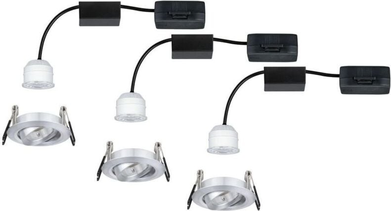 Paulmann 92975 EBL Nova mini Plus Coin LED-Einbauleuchte 3er Set 4.20 W Aluminium