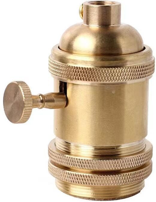 Vintage-Halterung für E26-E27-Glühbirnenfassung, Lampensockel mit Kupferschalter, Messing, Kupferfarbe (Golden)