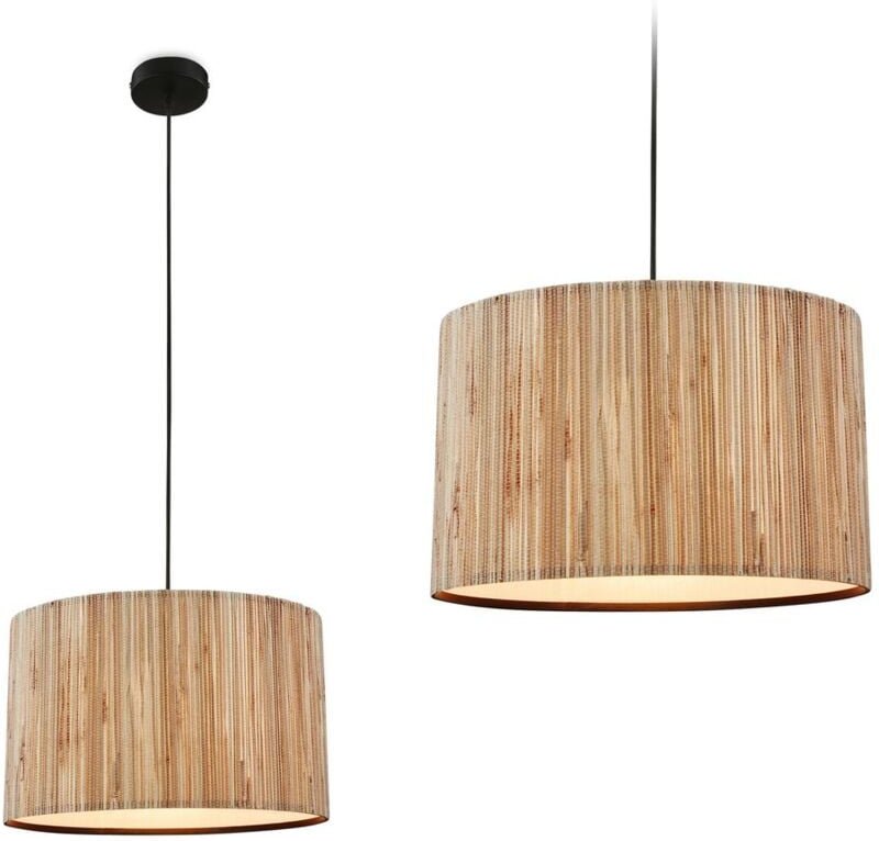 Slama Pendelleuchte, Seegras Schirm, Boho-Stil, E27 Fassung, Natur, Ø35 x 128 cm - Briloner