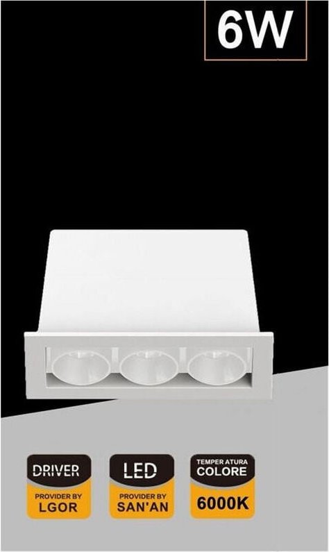 Thumbnail - Trade Shop Traesio - Trade Shop - light 6WATT light 3000K 6000K 4000K modern XTD-3-B led rechtwertig -