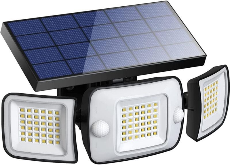Solarlampe Außen, 6000 mAh, Solarleuchte für den Außenbereich mit Bewegungsmelder, 1200 lm, IP65, Solar-Außenbeleuchtung...