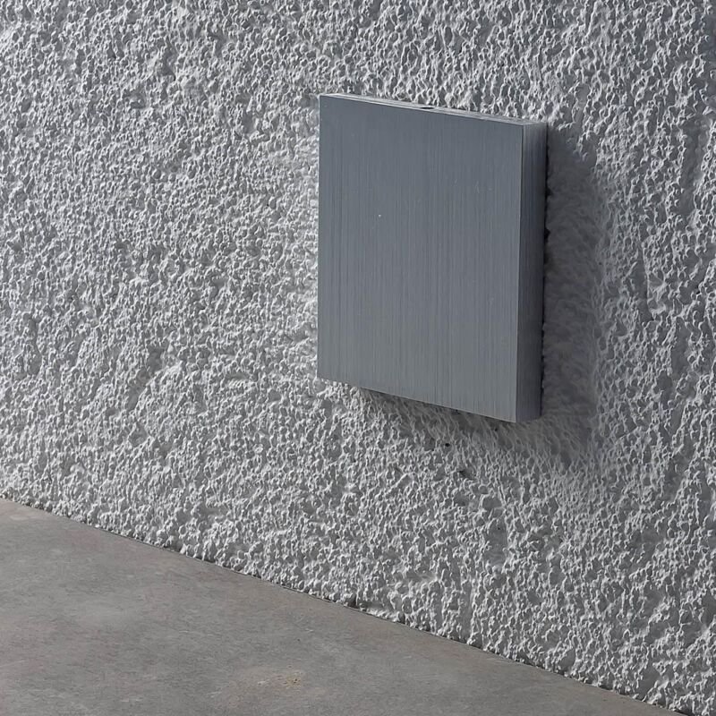 IP44 LED Treppenbeleuchtung 230V Wandeinbauleuchte eckig Alu-gebürstet - Unterteil Lichtfarbe: Warmweiß 3000K 1,5W - Lic...