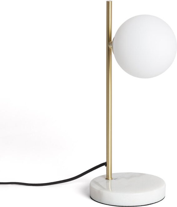 Ledkia - Tischlampe Metall und Glas Lune Weiß