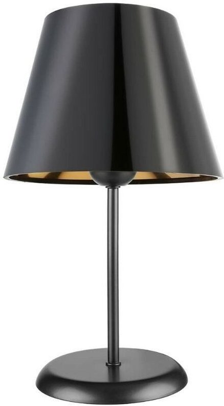 Tezeta - Verda ASZ1212 Tischlampe aus Metall und Lampenschirm aus schwarzem Stoff
