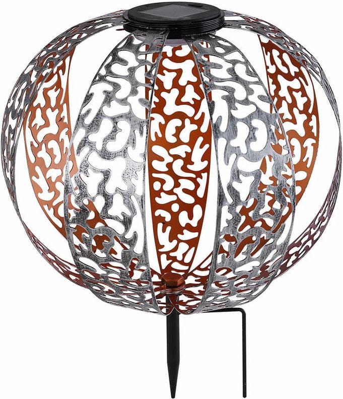 Solarkugel für Außen goldfarben Kugel Solarleuchte Garten Solarlampe orientalisch, mit Lichteffekt und Erdspieß, 1x LED ...