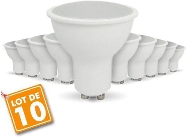 Los mit 10 LED-Lampen GU10 7W Äq. 60W 4000K Naturweiß