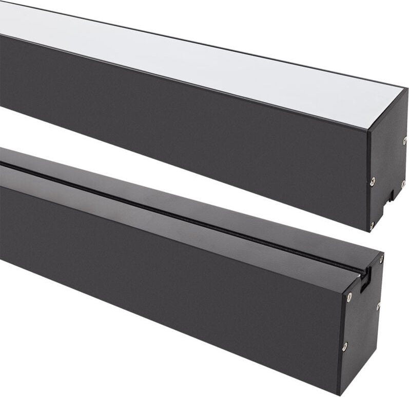 Aluminiumprofil Hängend für led Streifen bis 22 mm mit durchgehender Abdeckung Schwarz 6 m Halbtransparent