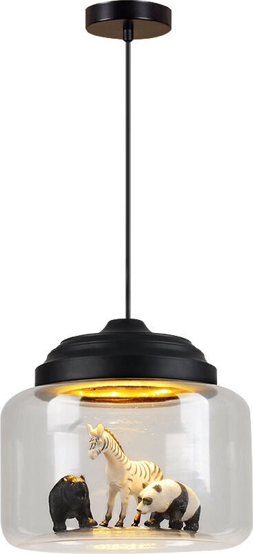 Tierglas-Pendelleuchten, Klarglas, moderner LED-Kronleuchter, kreative Cartoon-Hängelampe für Kinderzimmer, für Schlafzi...