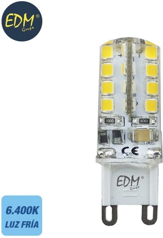 EDM - led G9 Silikonbirne 2,5W 170lm 6400K Kaltlicht Ø1,6x5cm