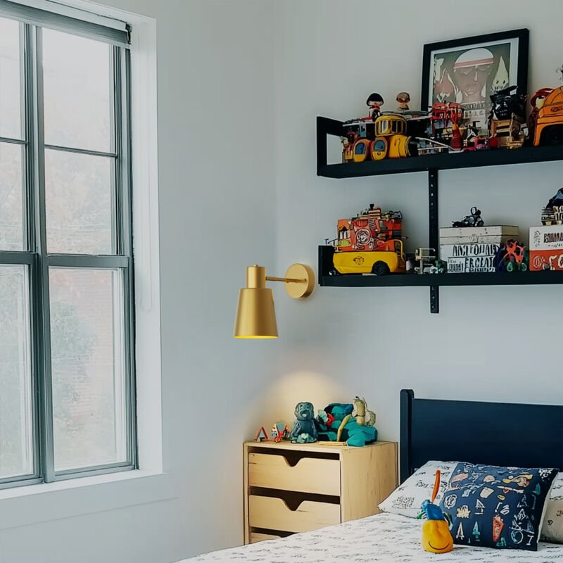 Wandlampe mit Fernbedienung Stoffschirm Strukturiert Schwarz Aufladbar 2er Pack