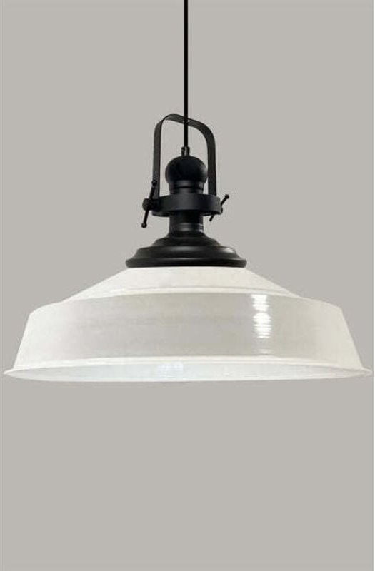 Thumbnail - Handbemalte Industrielle Hängeleuchte aus Weiß Metall – Vintage-Kronleuchter E27 Ø41 cm für Wohnzimmer, Schlafzimmer Ode...