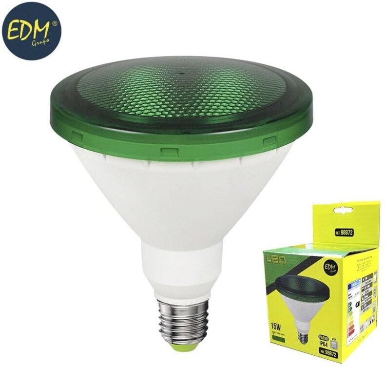 LED-EDM-Glühbirne PAR38 E27 15W 1200lm grünes Licht IP64 Ø12x13,8cm