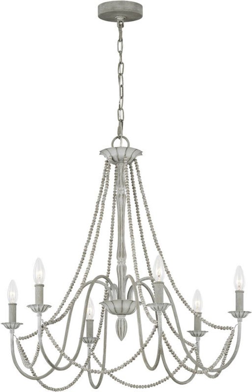 Maryville Feiss 6-Licht-Kronleuchter Grau gewaschen
