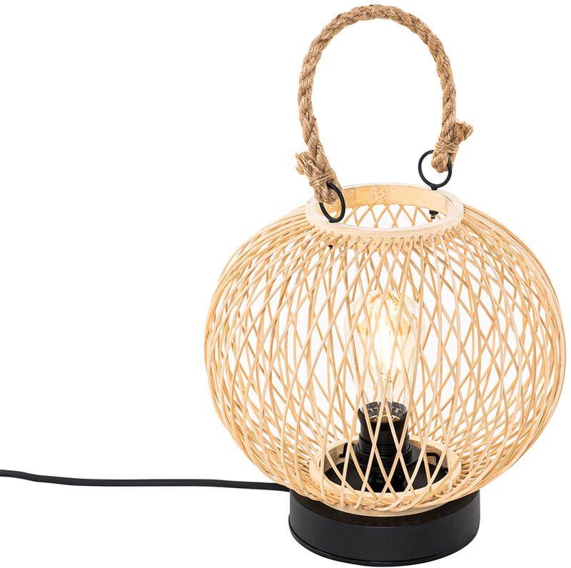 Ländliche Outdoor-Tischlampe aus Rattan – Calamus