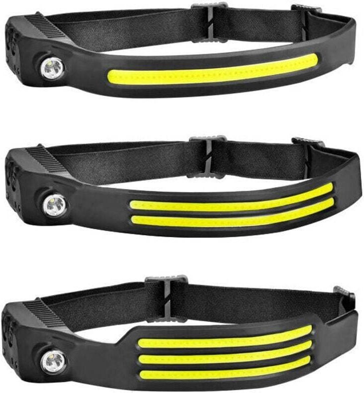 Wiederaufladbare LED-Stirnlampe, leistungsstarke, wasserdichte USB-Stirnlampe mit 1200 mAh COB- und XPE-Akku für Laufen,...