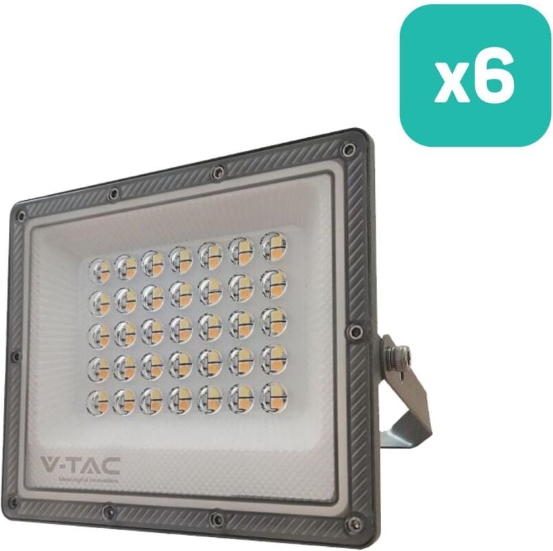 Thumbnail - V-TAC LED-Flutlicht - CCT Serie - IP65 Wasserdicht - Gun Grey Gehäuse - 30W - 2350 Lumen - 3IN1 - 6er-Pack