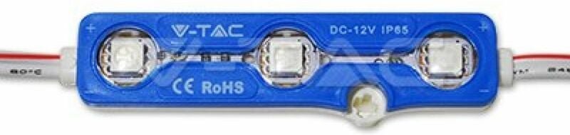 SMD5050 LED-Modul 0,72 w 100 lm/W 12 v 3 blaue LEDs IP65 Lötdrähte - V-tac