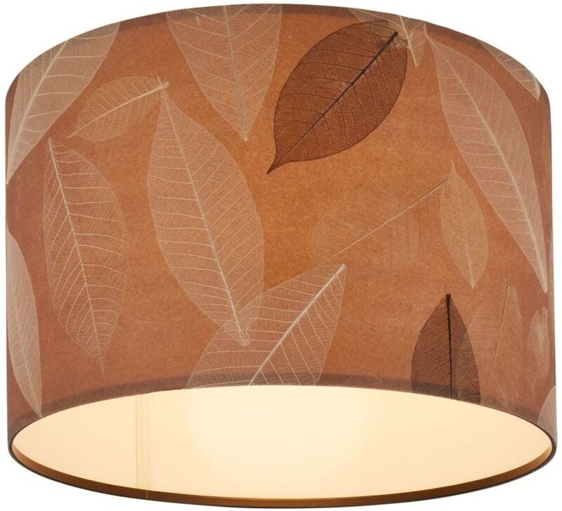 Briloner - Mata Deckenlampe, Blätterdekor, Boho-Stil, E27 Fassung, Caffefarben, Ø35 x 28 cm