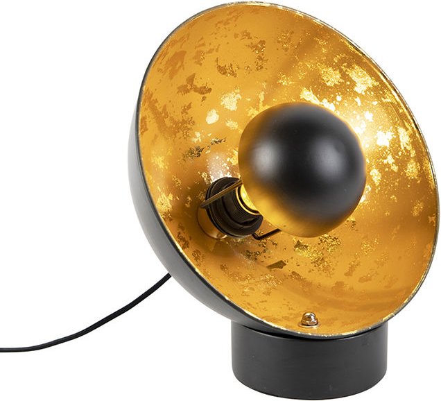Industrielle Tischlampe schwarz mit goldener Innenseite - Magna Eglip