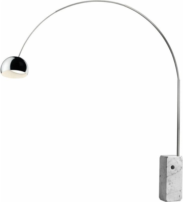 flos Arco Stehlampe weiß Höhe 240 cm mit integrierter LED