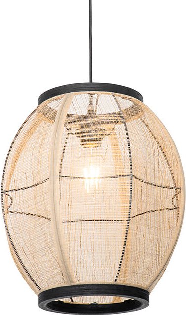 Orientalische Hängelampe braun Stoff 35 cm - Rob