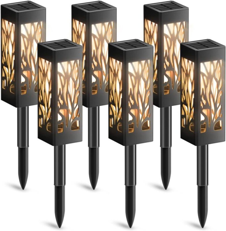 Solarleuchten für den Außenbereich, 6 Stück, Gartendekoration, Solarlaterne mit warmweißem Licht, IP65 wasserdicht, für ...