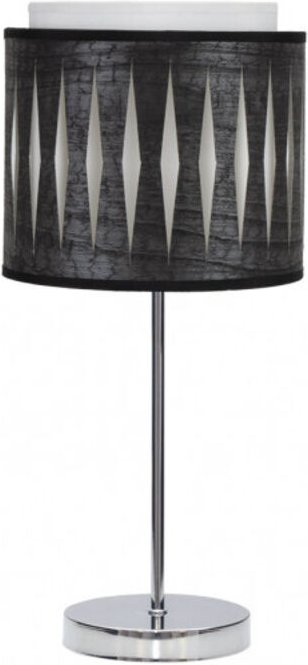 Tischleuchte aus Chrom/Holz Modell Alexandra fabrilamp