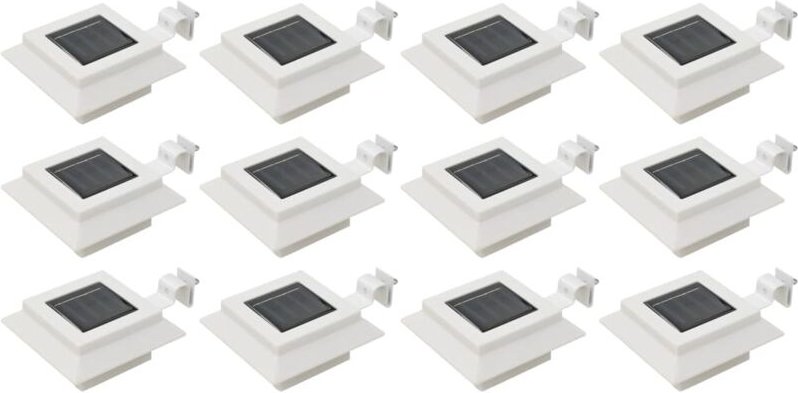 Solar-Außenleuchten 12 Stk. led Rechteckig 12 cm Weiß Vidaxl