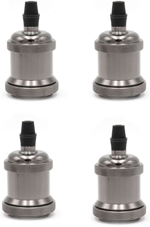 Vintage E27-Fassung. 4 Deckenfassungen, Lampensockel, Retro-Lampensockel, Hängelampenhalter, Hängelampen-Adapter, Lampen...