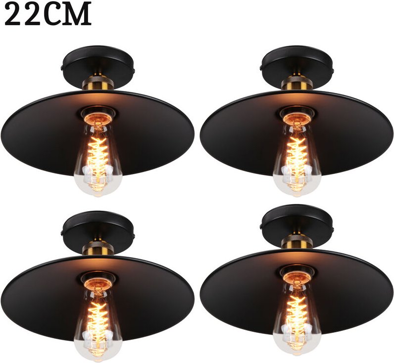 Axhup - Pendelleuchte Industriell Vintage Hängelampe mit Ø22cm Lampenschirm Kronleuchter Art Edison Lampe E27 für Loft W...