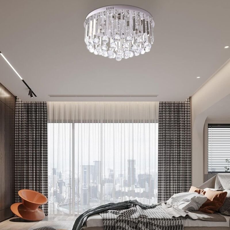 LED Kristall Deckenleuchte, Rund LED Deckenleuchte Deckenlampe Kronleuchter Pendelleuchte Beleuchtung fur Schlafzimmer W...